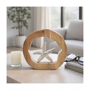 Sculpture de table en aluminium faite à la main, motif étoile de mer, design moderne, pour décoration de salon, motif vertical, Jaffs Exports JE219771 - Product Image 2
