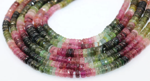 Perles de pierre en forme de pneu à facettes multi-tourmaline de haute qualité 6mm durables et élégantes - Product Image 3