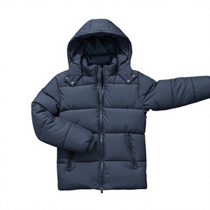 YOURBRAND Unisex <b>Winter</b> Puffer Jacket Stand Collar Zipper Embroidered Letter Print <b>Thick</b> Polyester Windproof Casual <b>Coat</b> - Product Image 5