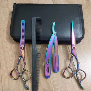 Ensemble professionnel de ciseaux de coiffure, ciseaux à effiler, lames en acier inoxydable, manche en acier inoxydable, outils de salon, kit de peignes - Product Image 5
