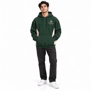 Sudadera con Capucha Verde para Hombre MANGOES FASHION, Corte Regular, 100% Algodón Felpa, Sudadera Casual con Logotipo Bordado en 3D en la Parte Delantera, Personalizable - Product Image 1