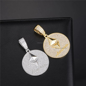 Wholesale Gold Plated 925 Sterling <b>Silver</b> Moissanite Pendants <b>Charms</b> Custom Design Men's Hip Hop Party 5.6cm 3.5cm OEM ODM - Product Image 4