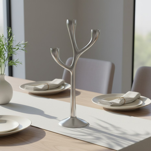 VIC3947 Porte-bougie en aluminium recyclé design moderne, petit, décoratif, pour table |   Pièce de décoration intérieure écologique, style artistique - Product Image 5