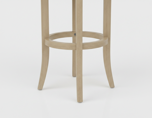Tabouret de bar moderne et durable en bois d'hévéa avec cadre rond et assise et pieds entièrement ronds RWS RBS - Product Image 5