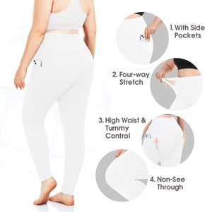 Leggings al por mayor para mujer, tallas grandes, algodón y elastano, cintura alta, hasta la rodilla, informales, para yoga y fitness, transpirables, 180g, OEM ODM personalizados - Product Image 3