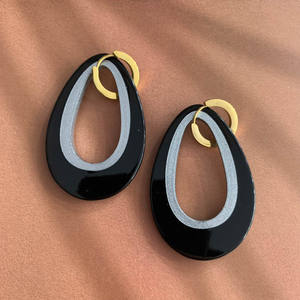 Vietnam Fairtrade Children's Cute Water Drop Hoop Buffalo Horn Eco-friendly Craft Jewelry for Wedding Anniversary Hot Sale - Product Image 1