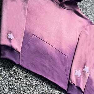 Ensemble sweat à capuche et jogging pour homme, violet délavé, avec patchs étoiles, survêtement décontracté à manches longues, coupe ample, pour l'automne - Product Image 3