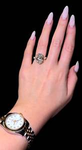 Hot Sale Real <b>Gold</b> S925 Silver Women Engagement Wedding <b>Rings</b> <b>Set</b> Oval Cut Diamond Engagement <b>Rings</b> Moissanite - Product Image 5