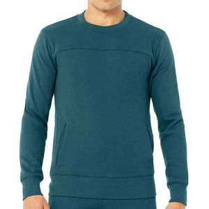 Sudadera de Cuello Redondo para Hombre, Color Sólido, Corte Regular, Felpa Francesa de Algodón, con Bolsillos Laterales, Ropa Casual de Otoño - Product Image 1