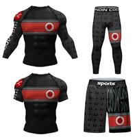 Ensemble de rashguard de combat Codylundin Premium pour hommes, manches longues, compression, entraînement MMA BJJ, vêtements de sport, impression par sublimation, UPF50+