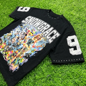 T-shirt à manches courtes surdimensionné pour homme Snowgrace en jersey uni, style streetwear, col rond, coton/fibre de bambou - Product Image 2