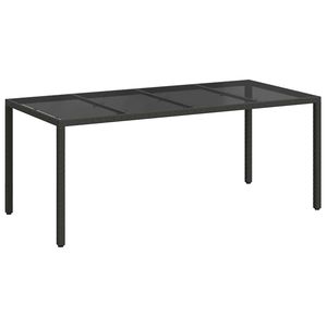 Ensemble de jardin en polyrotin noir avec table et chaises, 74,80 x 35,43 x 29,53 pouces - Product Image 2