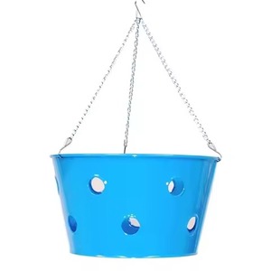 Maceta colgante de metal amarillo con plantas de tomate cherry para jardín, uso en exteriores, maceta colgante. - Product Image 6