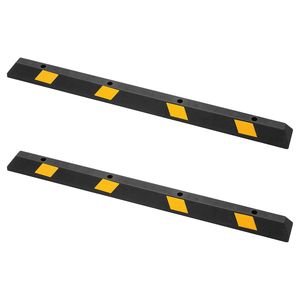 2 Pezzi Dissuasori per Parcheggio Resistenti da 72 Pollici con Strisce Riflettenti, in Gomma, per Garage e Bordo Stradale - Product Image 1