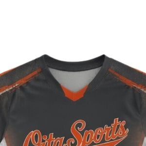 Unisex Gray Orange Sublimated Lacrosse Jersey Lightweight <b>Polyester</b> Reversible Sports <b>Shirt</b> Match Training Team Wear - Product Image 3