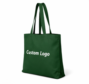 Custom Logo Printed Green Canvas Tote <b>Bag</b> <b>Large</b> Size Reusable Shopping <b>Bag</b> Organic Cotton Material <b>Shoulder</b> Handle Grocery <b>bag</b> - Product Image 5
