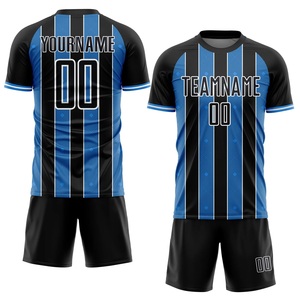 ชุดเสื้อฟุตบอลสีดำทองแบบกำหนดเองสำหรับผู้ชาย แขนสั้น พิมพ์ลายแบบ Sublimation แห้งเร็ว ชุดทีม คอเสื้อแบบ Crew Neck ทรงพอดีตัว - Product Image 1