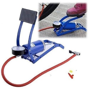 Pompe à pied manuelle en métal avec manomètre pour usage scolaire, intérieur et extérieur - Product Image 2