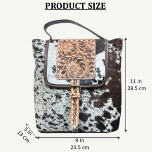 กระเป๋าเป้สะพายหลังความจุขนาดใหญ่ของผู้หญิงกระเป๋าหนังวัวแท้แบบวินเทจกระเป๋าเป้เดินทาง - Product Image 3