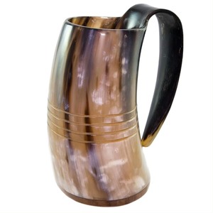 Custom 700/800ml Rustic Viking Tankard Horn Chalice Eco-Friendly Traditional American Style High Quality Handmade <b>Beer</b> Natural - Product Image 5
