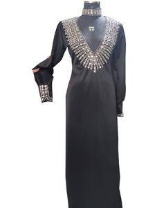 Vestido de noche personalizado con cuentas de cristal para mujer, cuello de pico Sexy con cuello de cristal desmontable, primavera y verano, 2022 - Product Image 1