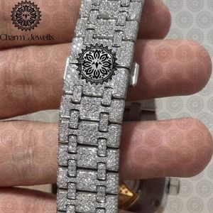 นาฬิกาข้อมือ Charm_Jewells สแตนเลสสตีลหรูหรา ขนาด 40 มม. ระบบอนาล็อก กลไกจักรกล ประดับเพชร สำหรับผู้ชาย สไตล์วินเทจ แฟชั่น กันน้ำ 10 บาร์ - Product Image 3