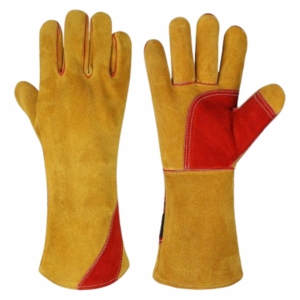 Gants de protection en cuir de vachette pleine fleur de qualité supérieure, renforcés pour la lutte contre les incendies, la protection au barbecue et la soudure - Product Image 1