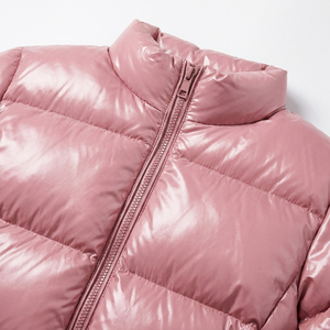 Veste matelassée courte pour femme, mode hiver streetwear, rose brillant, résistante à l'eau, col montant, ourlet à cordon de serrage, style bulle - Product Image 3
