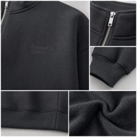 Vêtements de sport pour hommes de qualité supérieure, sweat-shirt et pantalon en coton, vêtements de sport à fermeture éclair quart de tour