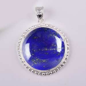 Handmade <b>Lapis</b> <b>Lazuli</b> Sterling Silver Oval Cut Gemstone Fashion Unique Design 18K Gold Plated IGI Certified <b>Pendant</b> Jewelry - Product Image 1