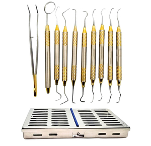 Kit d'outils de détartrage pour hygiéniste dentaire, manuel, en acier inoxydable allemand, léger, certifié CE Classe I, sondes Explorer Pro - Product Image 1