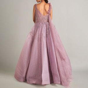 Robe de soirée pour femme, nouvelle collection été, moderne, asymétrique, longue, pour mariage, cérémonie et toast, avec dentelle - Product Image 4