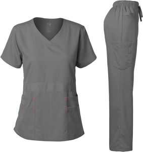 Ensemble de Blouses et Pantalons Médicaux Élastiques pour Femmes, Uniforme d'Infirmière Personnalisable avec Logo, Tenue de Travail pour Hôpital et Institut de Beauté - Product Image 3
