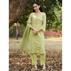 Good Quality <b>Women</b> Cotton Chikankari Embroidered <b>Kurta</b> with Palazzo Ethnic Wear <b>for</b> Daily and Festive Use <b>For</b> Sale - Product Image 2