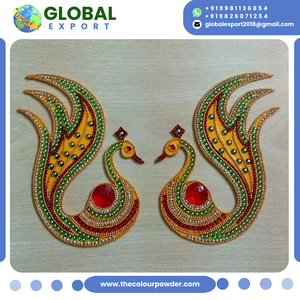 Novedad 2026: Rangoli Acrílico Tradicional con Tema Floral de Pavo Real, Certificado ISO, Reutilizable, Empaquetado en Cartón para Exportación, Festivo Diwali - Product Image 4