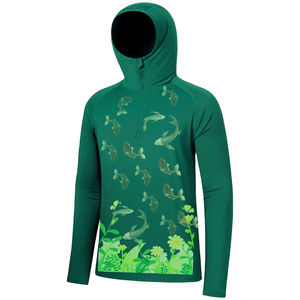 Hoodie de pêche personnalisé 100% polyester à manches longues, respirant, pour l'extérieur, avec motif brodé, pour la pêche en hiver - Product Image 4