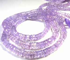 Top Quality <b>Pink</b> Amethyst Heishi Shape Beads 16"Strand Natural Amethyst Brazilian Beads 7mm Faceted Center <b>Drilled</b> Gemstone DIY - Product Image 1