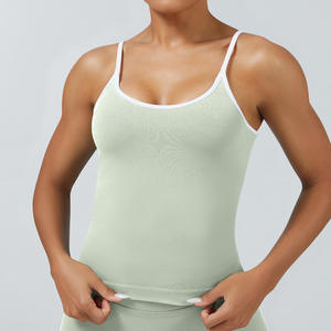 OEM 2026 Débardeur court sans couture color block rembourré à fines bretelles pour femme - Product Image 6