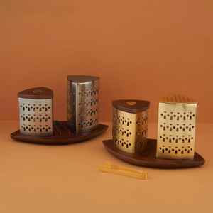 Juego de quemador de incienso Bakhoor de madera de lujo con bandeja, quemador de incienso árabe Oud, decoración islámica para el hogar, juego de regalo para Ramadán y Eid - Product Image 4