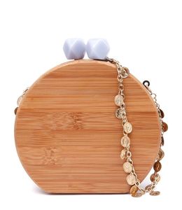Los Mejores Accesorios: Bolso de Madera Personalizado, Diseño Minimalista, Bolso Lateral para Mujer, para Ceremonias, Fiestas, Bodas, Bolso Redondo de Madera, MOQ Bajo - Product Image 5