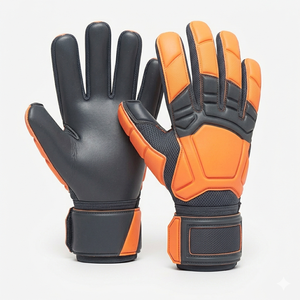 Football Goalkeeper Gloves Leather Full Finger Non-Slip Palm <b>Adjustable</b> Wrist <b>Strap</b> Unisex Sports Protection - Product Image 6