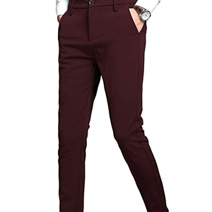 Pantalon habillé d'hiver pour homme, coupe décontractée, 100% coton toile, taille mi-haute, braguette zippée, écologique, personnalisable en gros, service OEM - Product Image 1