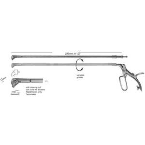 Pinces à biopsie rectale manuelles réglables et orientables en acier inoxydable, réutilisables, pour usage hospitalier, fabrication professionnelle, design classique, chirurgicales - Product Image 1