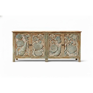 Most Demanded Coastal Carved Sideboard Cabinet For Dining Room And Living Room Furniture Available for Affordable Price - Product Image 4