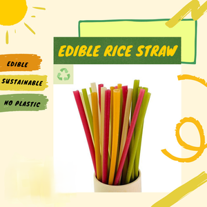 Pajitas de arroz biodegradables y desechables con multicolor - Product Image 5