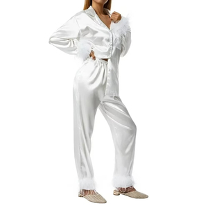 Hot Selling Women Suite Set Silk Satin <b>Pyjama</b> Sustainable Quick Drying - Product Image 2