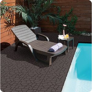 Nuove Piastrelle per Patio da 12 Pollici con Texture Effetto Pietra, Moduli a Incastro Fai-da-Te per Installazione Rapida e Semplice, Piastrelle per Pavimenti e Cortili - Product Image 3