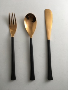Golden Stainless Steel Cheese <b>Knife</b> Set Wood Handle Modern Design Rust Resistant Dishwasher <b>Safe</b> Eco-Friendly Flatware for - Product Image 4