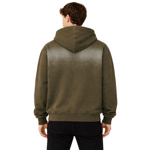 Heavyweight Gradient Wash Cotton Fleece Hoodies for <b>Men</b> Oversized Streetwear <b>Pullover</b> Custom Logo Thick Fabric Bulk Production - Product Image 3
