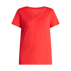 Oversize Summer Season Stylish V Neck Solid Color <b>Women's</b> T Shirt Fashionable Latest Custom Design Pink Color <b>Womens</b> T Shirt - Product Image 4